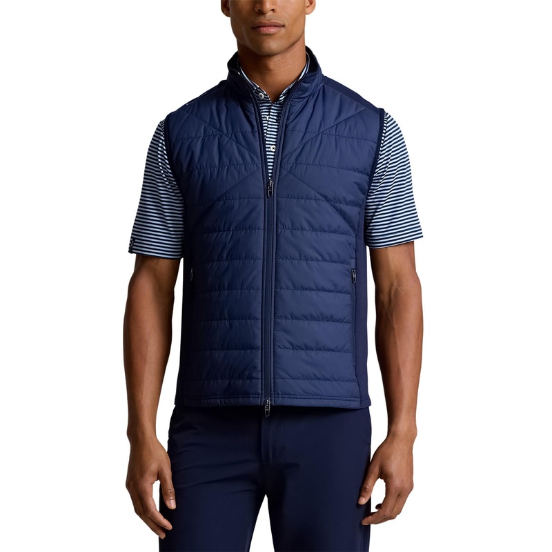 RLX Ralph Lauren Hybrid Cool Wool Full Zip Golf Vest – Refined Navy