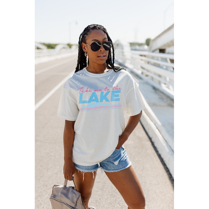 TAKE ME TO THE LAKE OVERSIZED VINTAGE WASH TEE