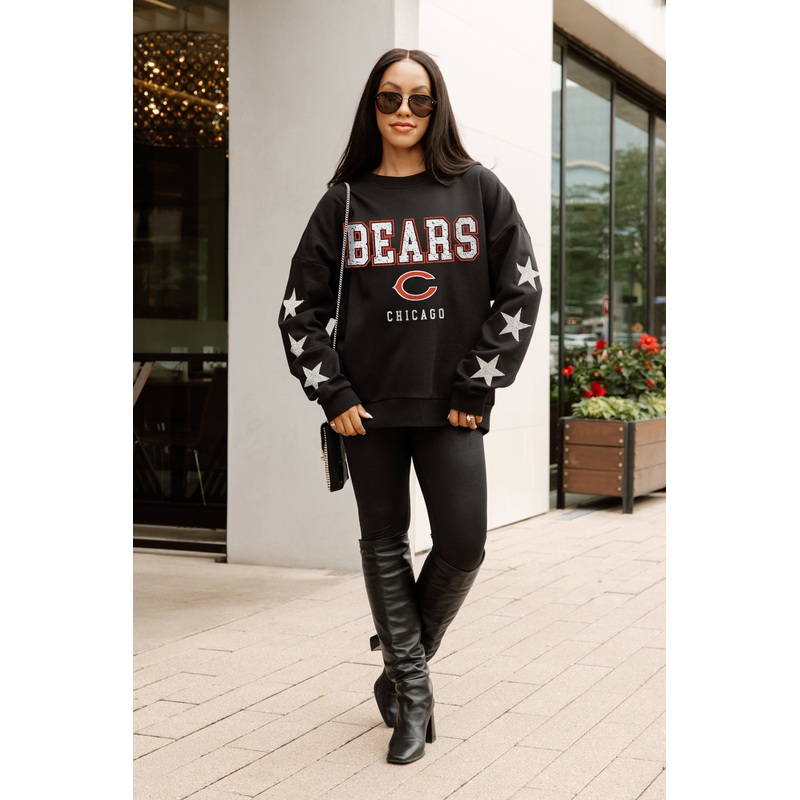 CHICAGO BEARS VELOCITY STAR EMBELLISHED CREW SWEATSHIRT
