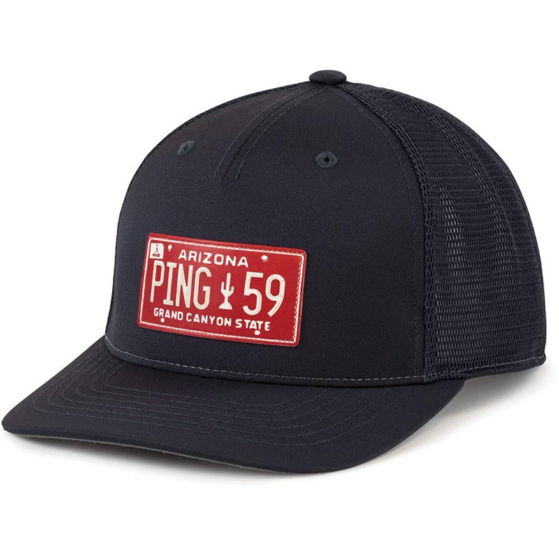 Ping License Plate Hat|Navy|White