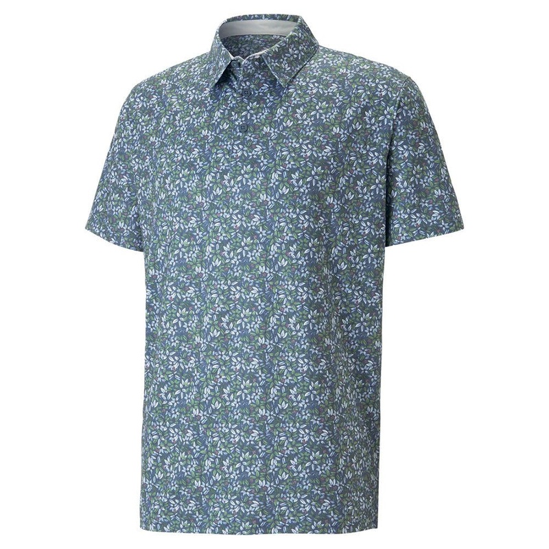 Puma Mattr Florals Polo|High Rise Flamingo Pink|Evening Sky Dusty Green|Small|Medium|Large|X-Large|XX-Large|XXX-Large