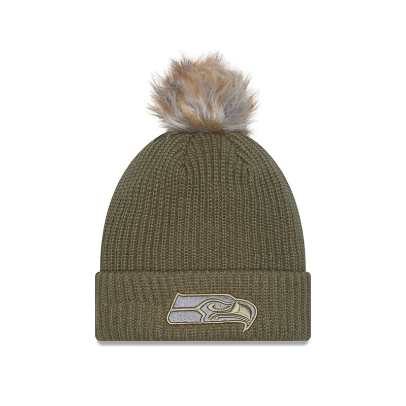 Seattle Seahawks 2025 Salute to Service Women’s Pom Knit Hat