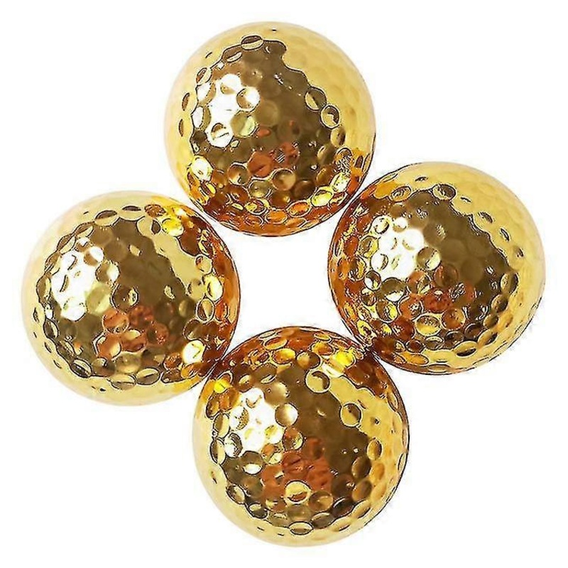 4pcs Golf Ball Portable Gold Plating Golf Ball Double-layer Construction Sports Practice