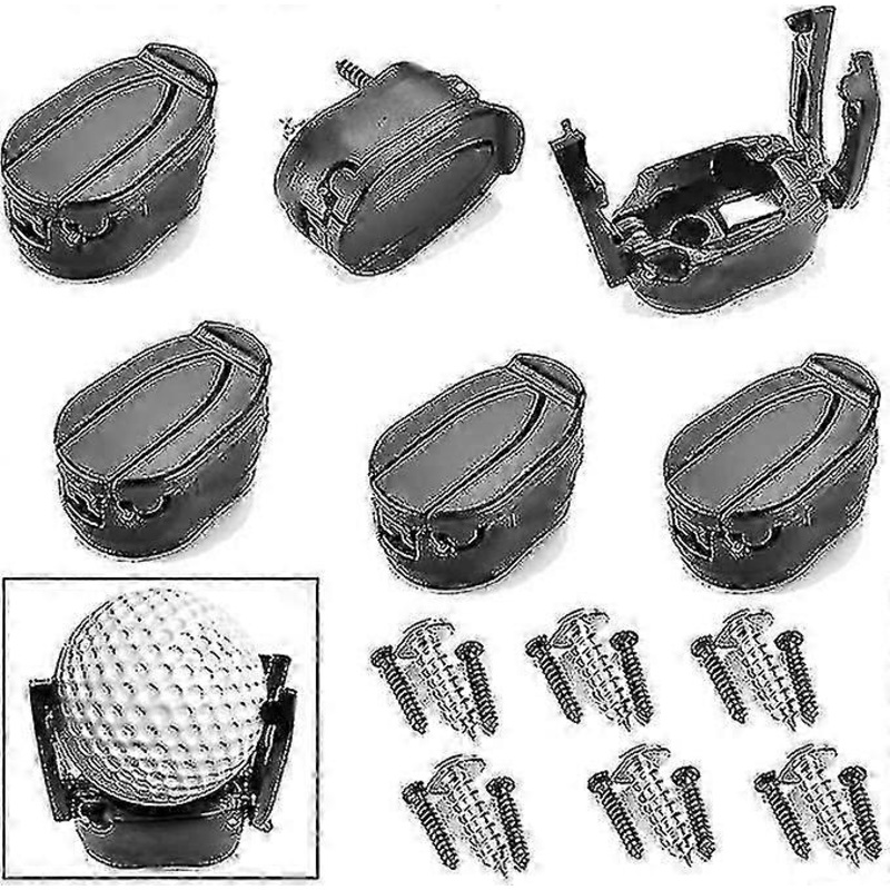 6-pack Golf Ball Pick Up Tool Saver Putter Grip Retriever Mini Foldable Plastic Claw Grabber Sucker Golf Accessories, Black