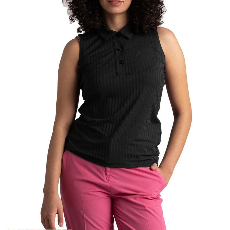 Cross Women’s Andrea Sleeveless Polo Golf Shirt – Black