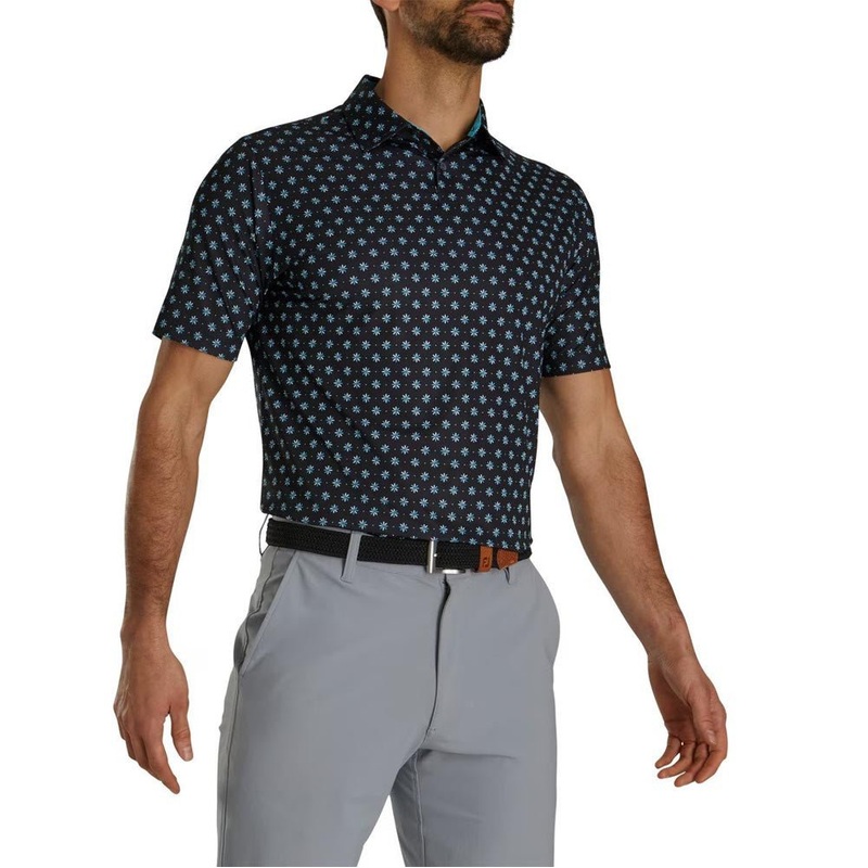 FootJoy Flower Foulard Lisle Self Collar Polo