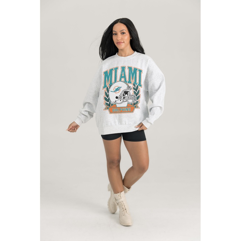 MIAMI DOLPHINS Heritage Fleece Crewneck Pullover