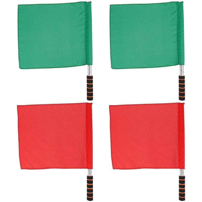 Referee Equipment Hand Flag for Outdoor Sports Red 4Pcs