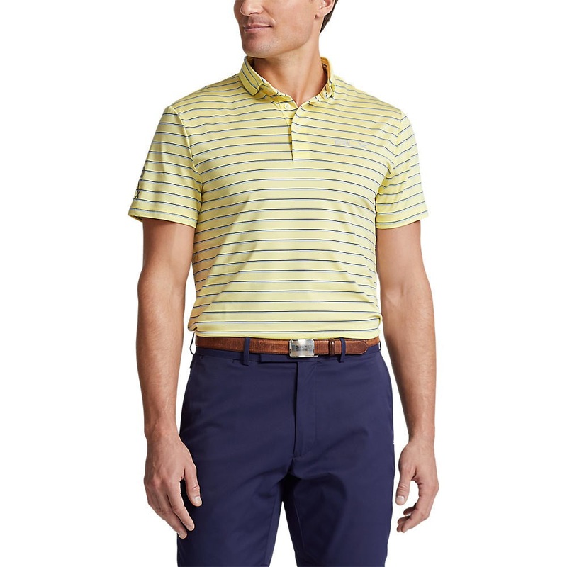 RLX Ralph Lauren YD Stripe Lightweight Airflow Polo – Bristol Yellow Multi