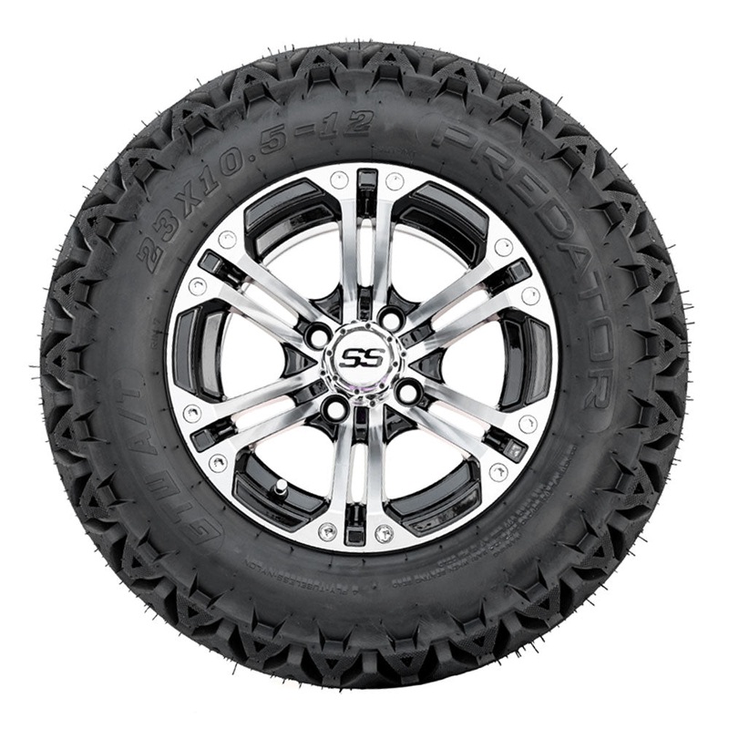 12 GTW Specter Black and Machined Wheels with 22 Timberwolf Mud Tires  Set of 4 PN# A19-340
