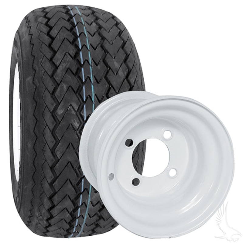 415/234 – Steel, White 8×7 Standard with Kenda Hole In One 18×8.5-8, 4 ply