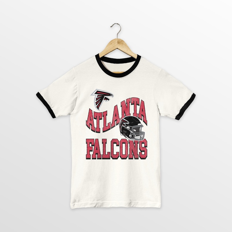 ATLANTA FALCONS HARD EARNED VINTAGE RINGER TEE