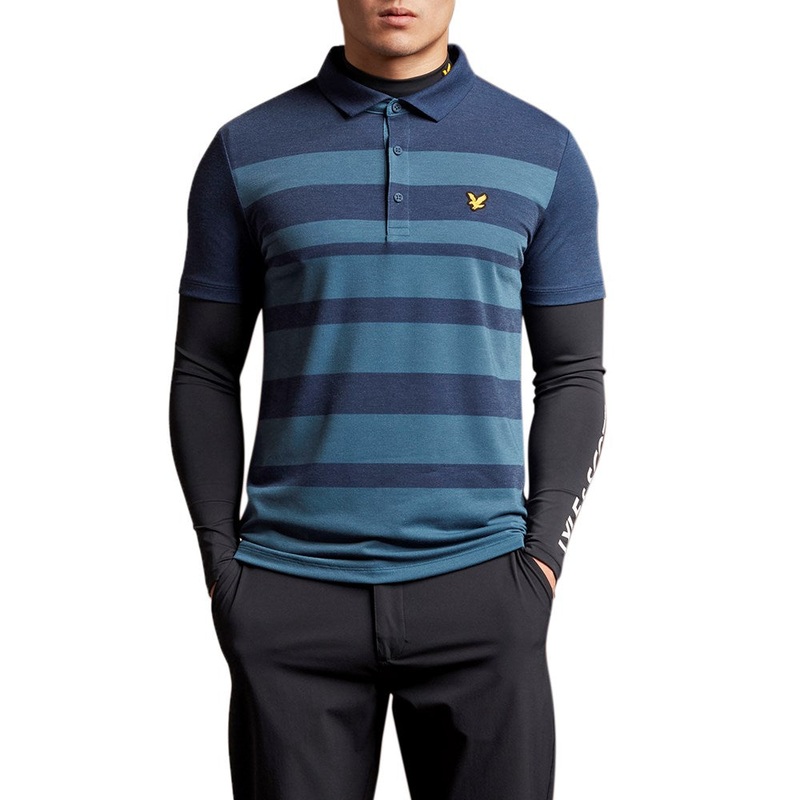 Lyle & Scott Lightweight Wide Stripe Polo – Navy
