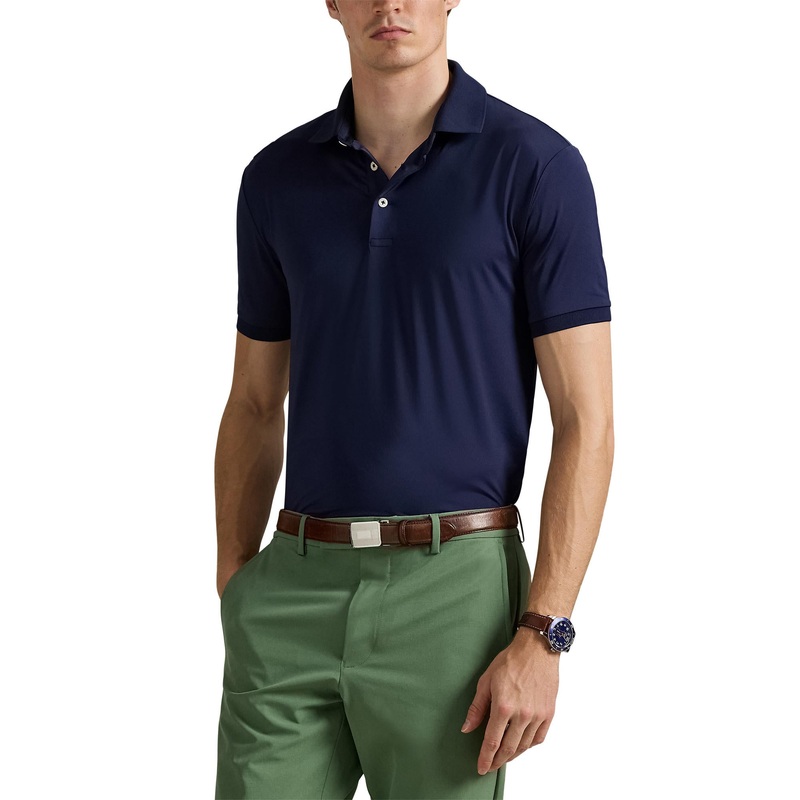 RLX Ralph Lauren Tailored Fit Lightweight Airflow Golf Polo Shirt – Refined Navy