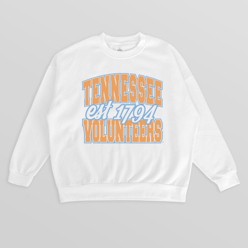 TENNESSEE VOLUNTEERS FADED FORMATION PREMIUM FLEECE DROP SHOULDER CREWNECK PULLOVER