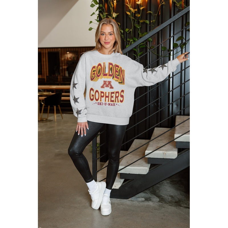MINNESOTA GOLDEN GOPHERS RESILIENCE STAR EMBELLISHED CREW SWEATSHIRT