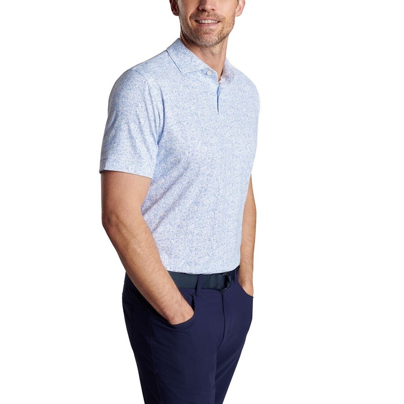 Peter Millar Switching Gears Performance Jersey Polo Golf Shirt – White