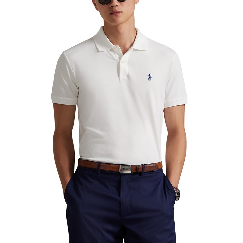 RLX Polo Performance Ralph Lauren Performance Stretch Mesh Golf Polo Shirt – Ceramic White