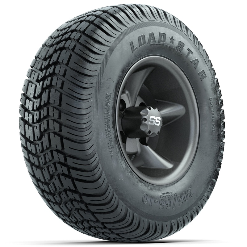 Set of (4) 10 in GTW Godfather Wheels with 205/65-10 Kenda Load Star Tires PN# A19-488
