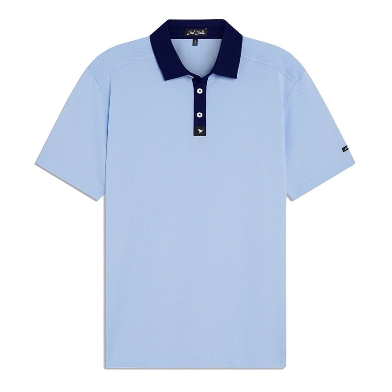 Bad Birdie Sky Blue Pique Polo