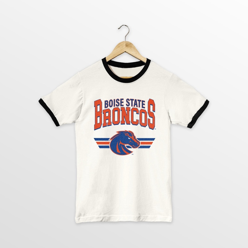 BOISE STATE BRONCOS SWIFT STRIKE VINTAGE RINGER TEE