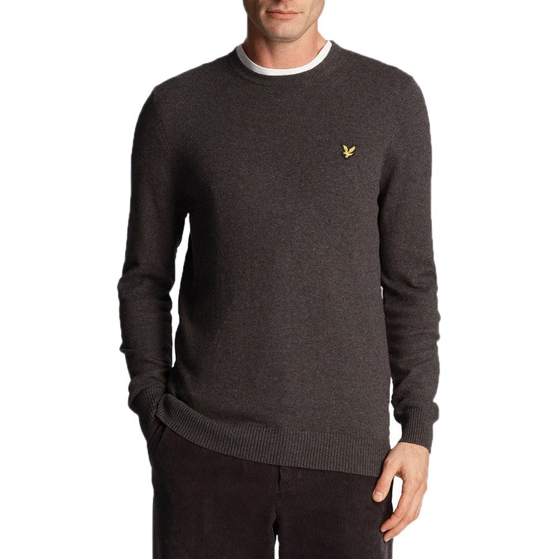 Lyle & Scott Cotton Merino Crew Neck Pullover – Charcoal Marl