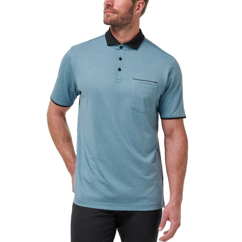 Travis Mathew Featherweight Pocket Golf Polo Shirt  – Captains Blue
