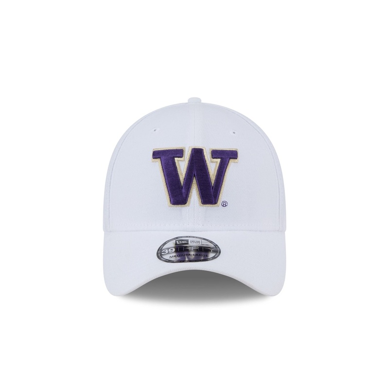 Washington Huskies Optic White 39THIRTY Stretch Fit Hat