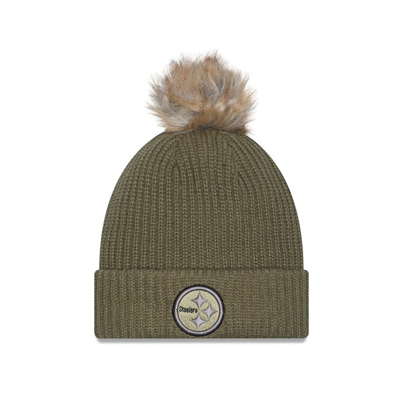 Pittsburgh Steelers 2025 Salute to Service Women’s Pom Knit Hat