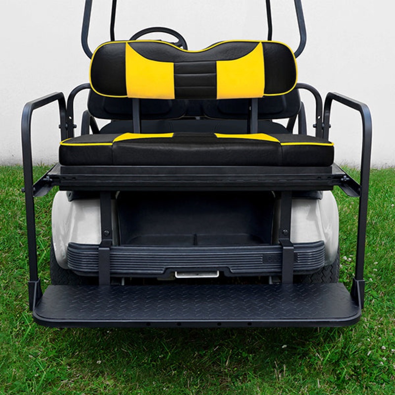 RHOX Rhino Seat Kit, Rally Black/Yellow, Club Car DS PN# SEAT-321BY-R