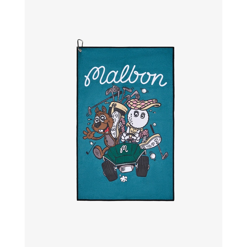 TWO MAN SCRAMBLE GOLF TOWEL|Blue Green|TWO MAN SCRAMBLE GOLF TOWEL