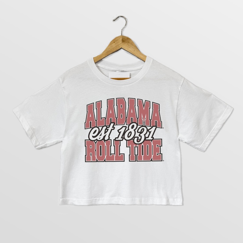 ALABAMA CRIMSON TIDE DEEP ROOTS BOXY FIT WOMEN’S CROPPED TEE