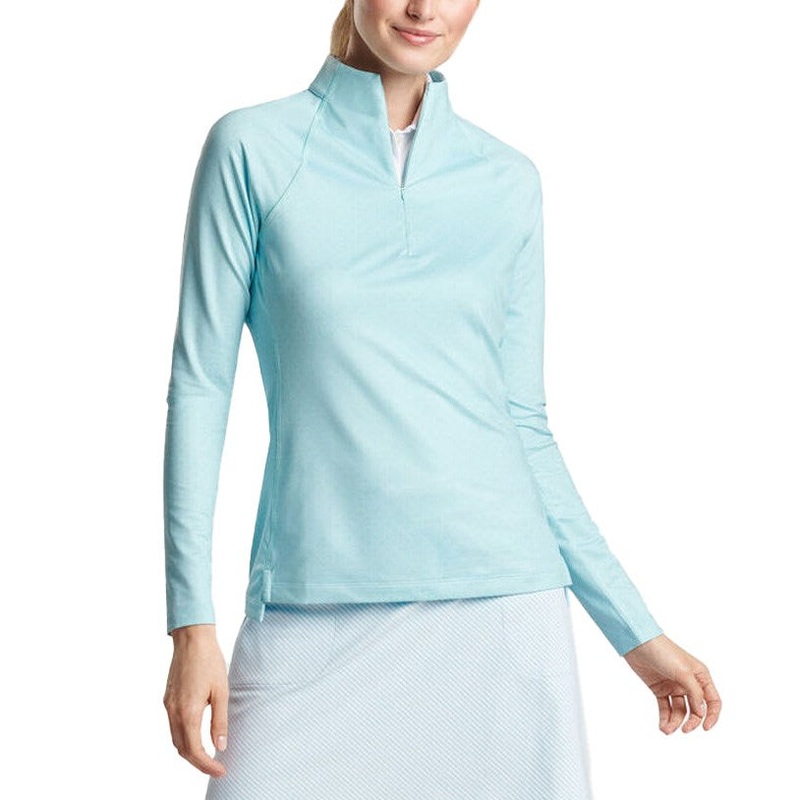 Peter Millar Women’s Geo Raglan-Sleeve Perth Golf Mid-Layer – Blue Spruce