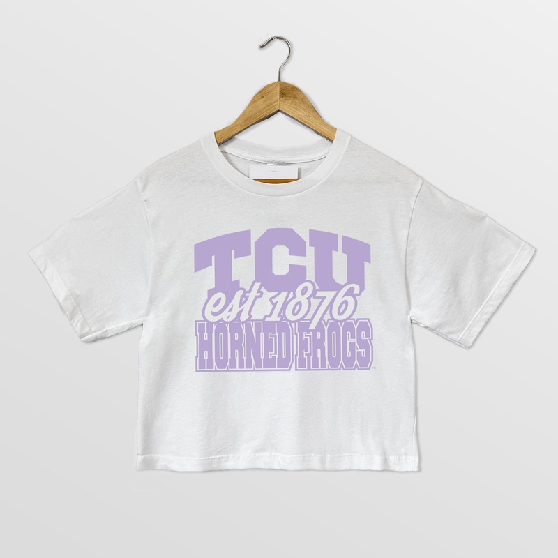 TCU HORNED FROGS DEEP ROOTS BOXY FIT WOMEN’S CROPPED TEE