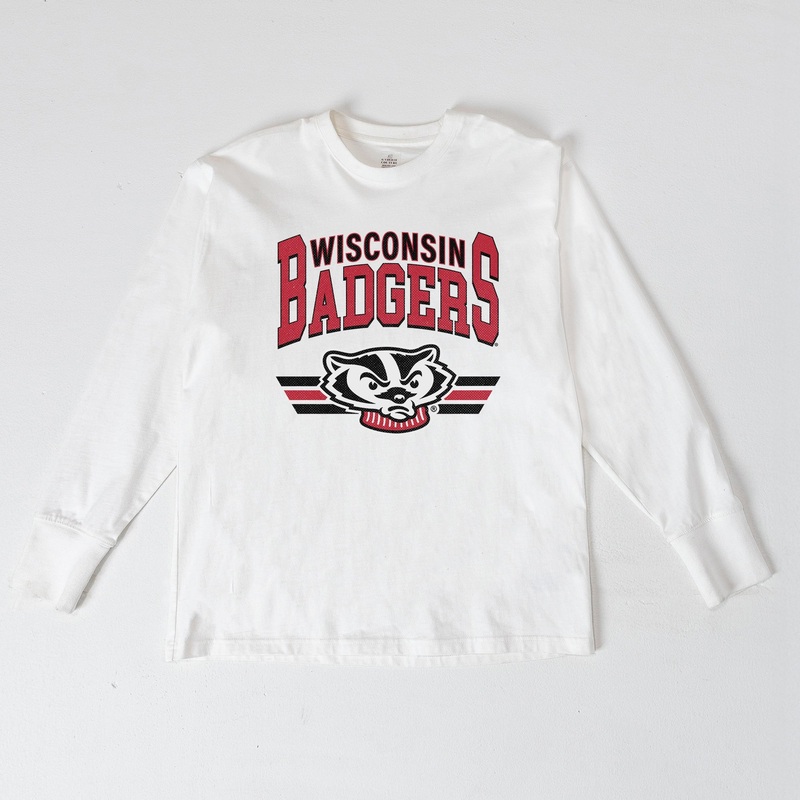 WISCONSIN BADGERS SWIFT STRIKE ESSENTIAL RELAXED FIT LONG SLEEVE TEE
