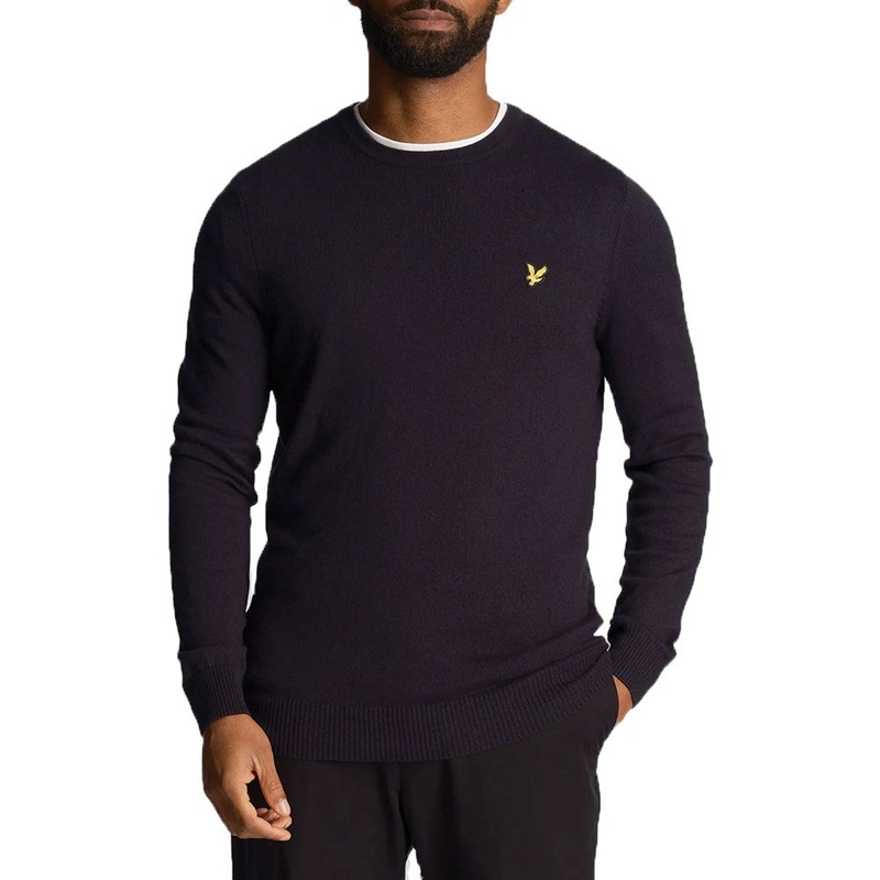 Lyle & Scott Cotton Merino Crew Neck Pullover – Dark Navy