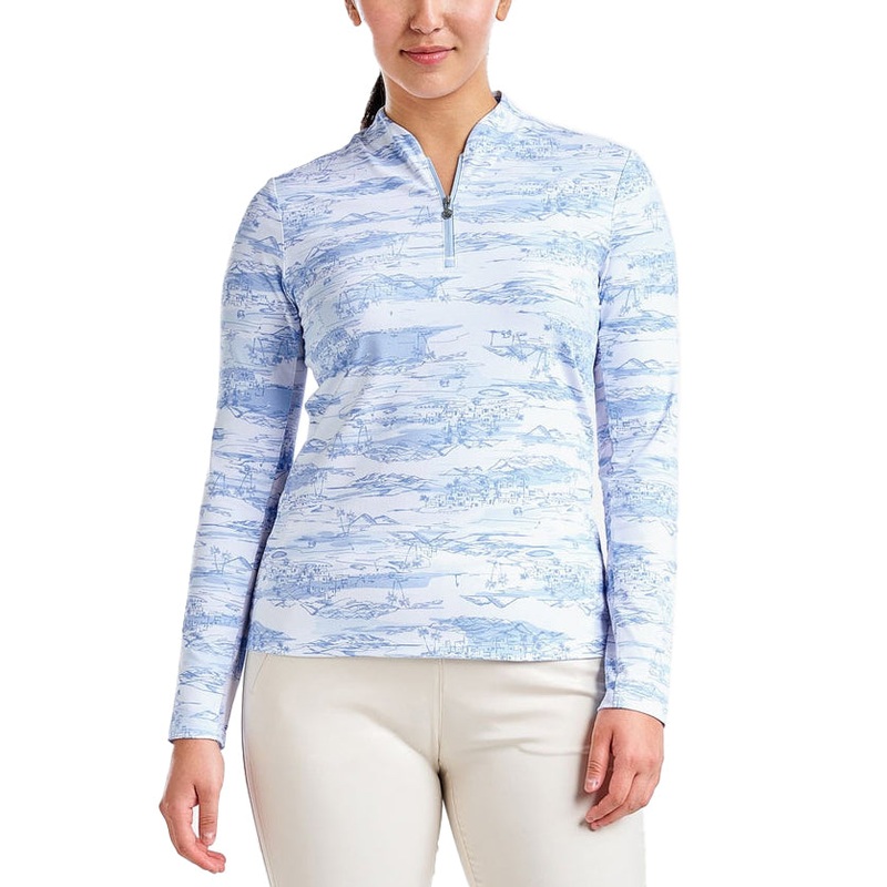 Nivo Women’s Lolita UV Long Sleeve Mock Neck Golf Shirt – Gentle Blue