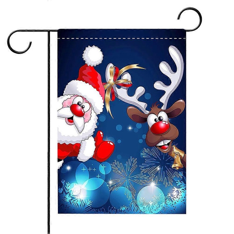 Waterproof Christmas Yard Flags Polyester Double Sided Printing Festive Design Rectangular Shape Homeowners Backyard Lawn 1Pack