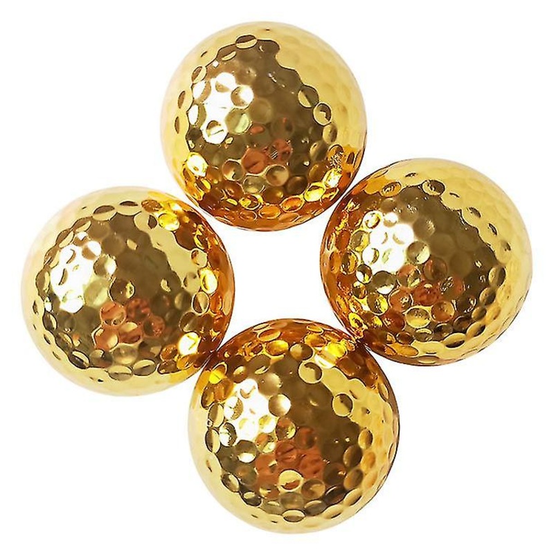 4pcs Golf Ball Portable Gold Plating Golf Ball Double-layer Construction Sports Practice SXQ