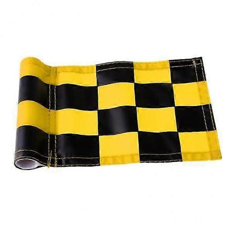 5xGolf Practicing Training Nylon Putting Green Chequered Flag Yellow+Black