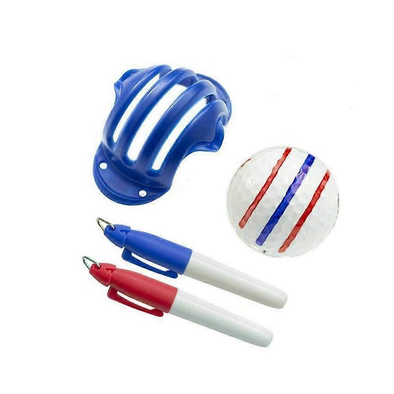 Golf Ball Triple Track 3 Line Marking Template ERC Chrome Soft Odyssey 2 Pen  Alignment Marking Tool for Golf Training Templates (Random Color)