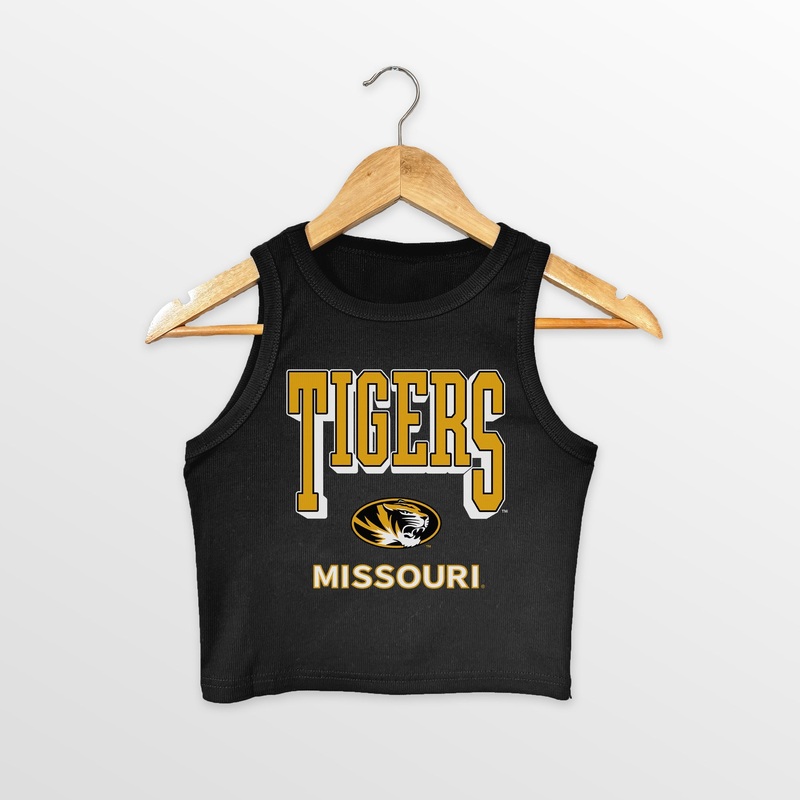 MISSOURI TIGERS PURE VICTORY ESSENTIAL RIBBED CROP TANK