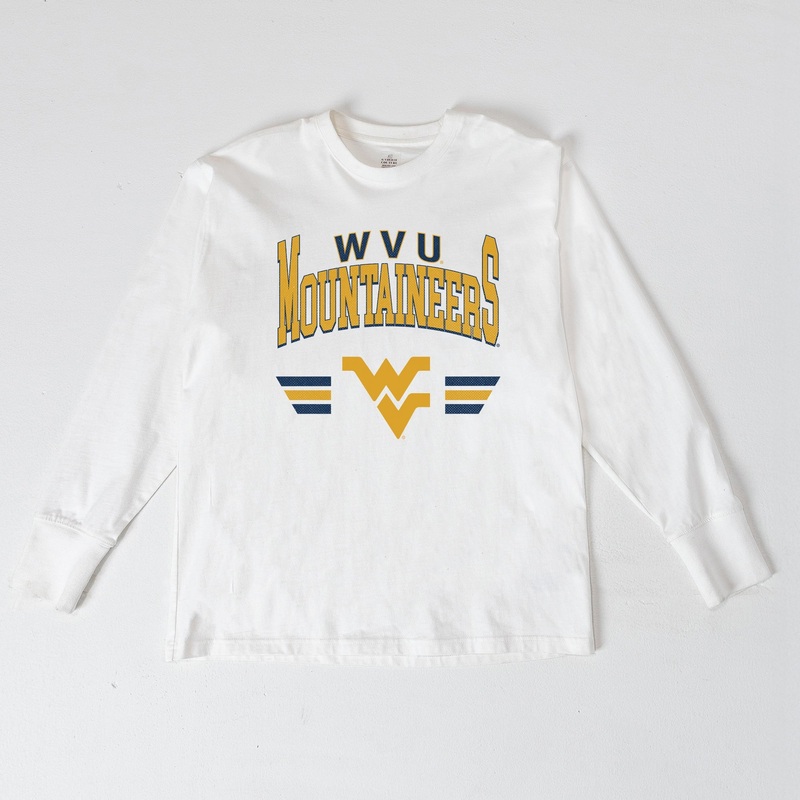 WEST VIRGINIA MOUNTAINEERS SWIFT STRIKE ESSENTIAL RELAXED FIT LONG SLEEVE TEE