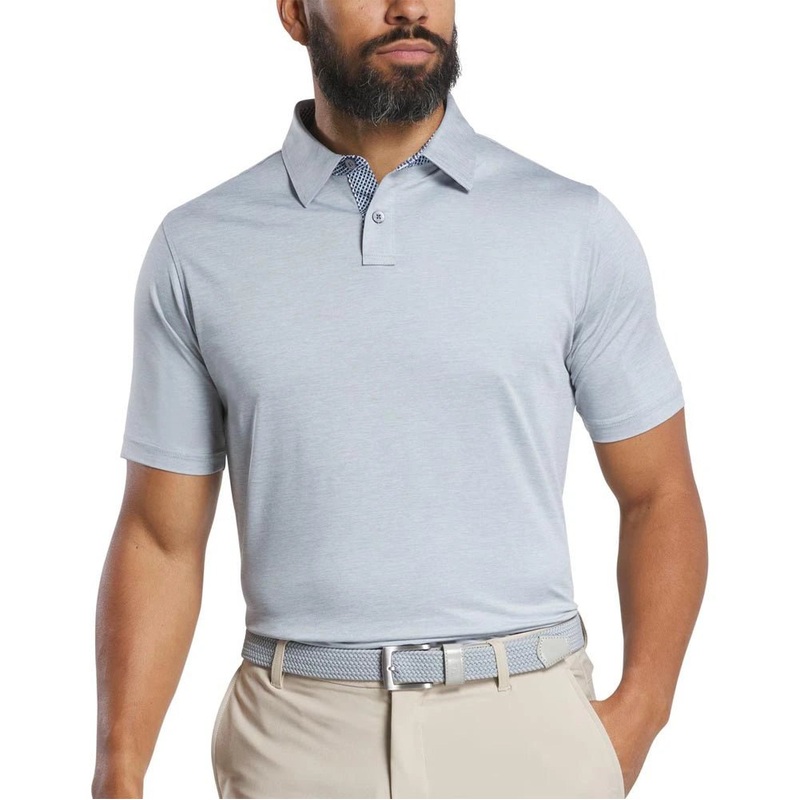 FootJoy Heather Lisle with Lattice Print Trim Golf Polo – Previous Season Style