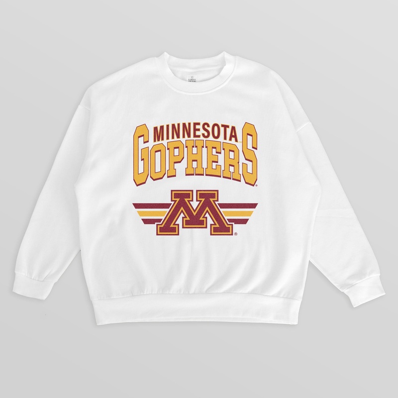 MINNESOTA GOLDEN GOPHERS SWIFT STRIKE PREMIUM FLEECE DROP SHOULDER CREWNECK PULLOVER