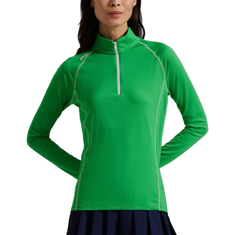 RLX Ralph Lauren Women’s Jersey UV Quarter Zip Golf Pullover – Tiller Green