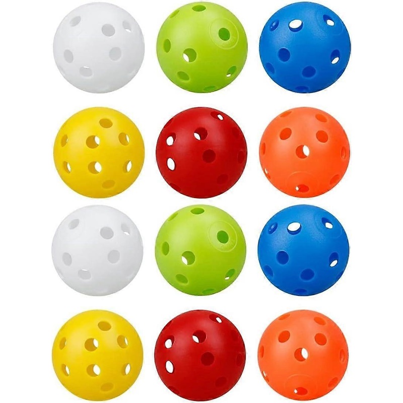 12 Pack Golf Practice Ball Air Flow Hollow Practice Golf Balls 42mm Plastic Golf Balls, for Swing Practice, Driving Range, Home Use