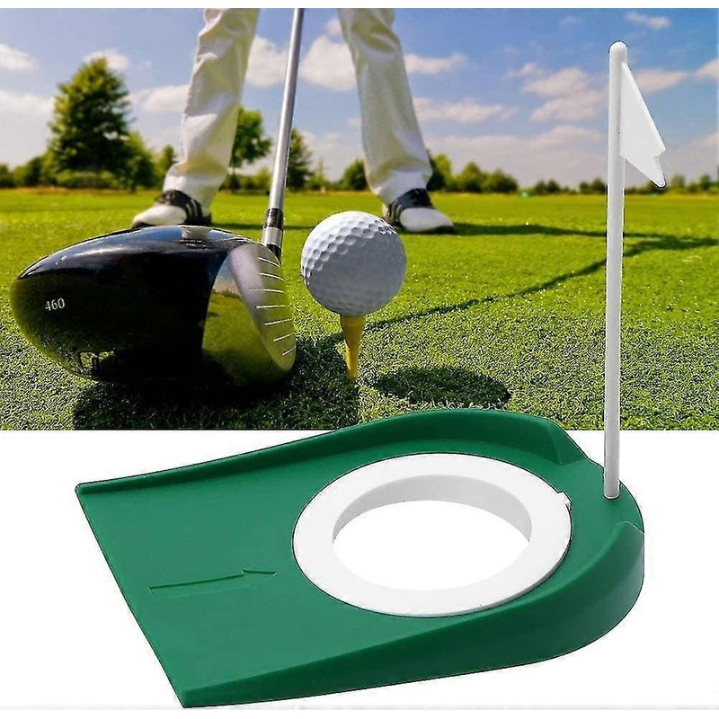 Putting Cup – Plastic Adjustable Hole White Flag Practice Golf Putting Cup