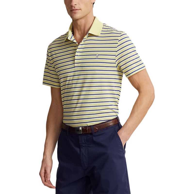 RLX Ralph Lauren Tour Pique Stripe Polo Shirt – Bristol Yellow Multi