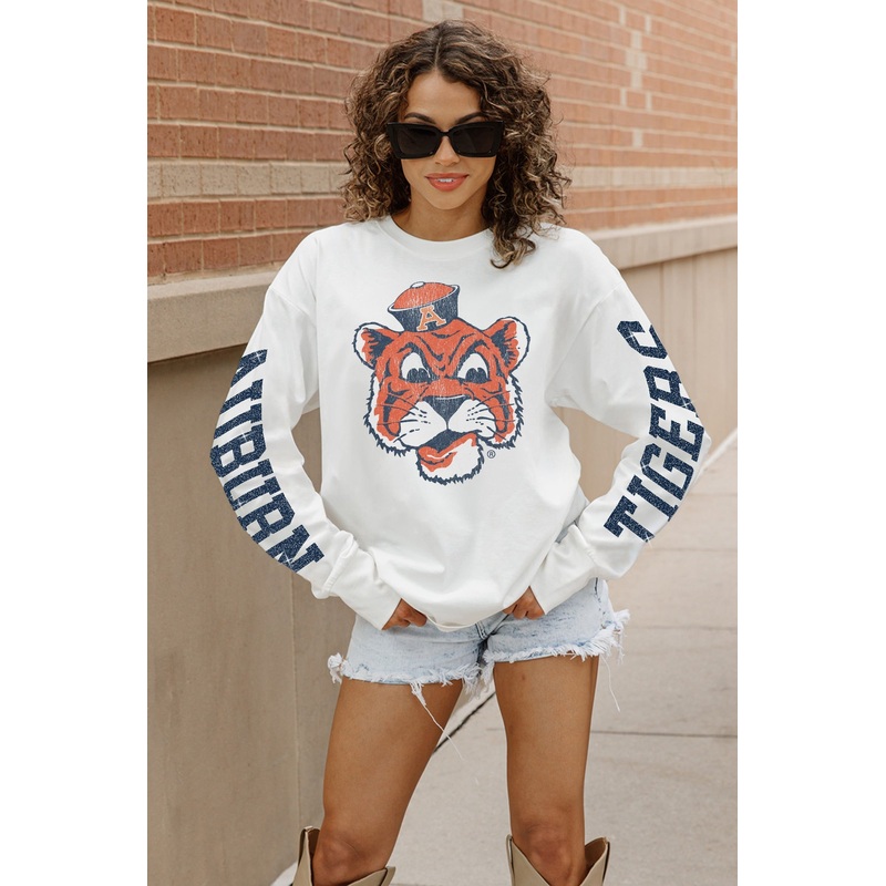 AUBURN TIGERS Game Plan Oversized Long-Sleeve Tee